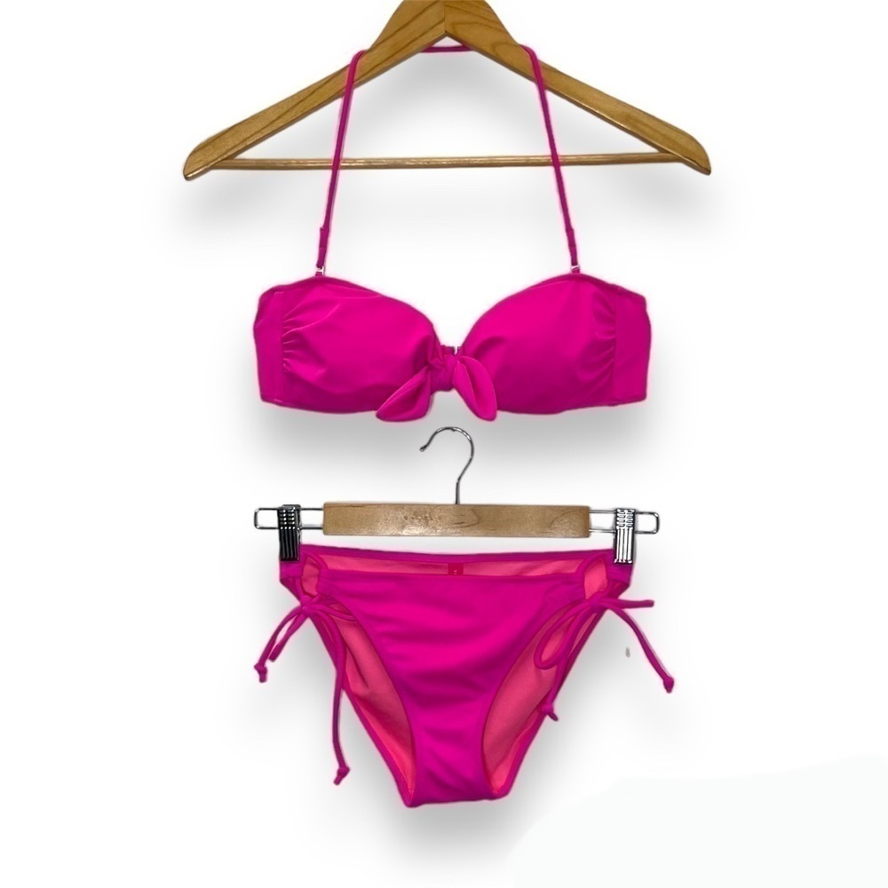 Victoria’s Secret 2pc Bandeau Halter‎ Bikini Side Tie Bottoms Small Medium S/M